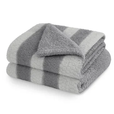 Плед-шерпа - серая полоска<article>MALVA