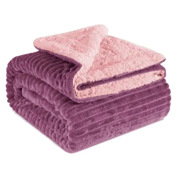 Плед бамбук-овчина - рожевий/виноград<article>MALVA