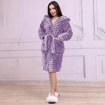 Женский халат 'элит short' - лавандовый<article>MALVA