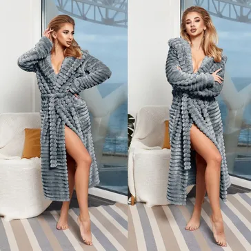 Женский халат 'элит' - попельясто-синий<article>MALVA