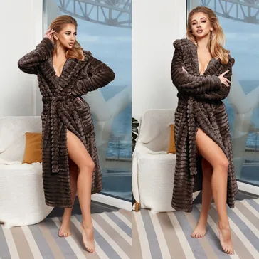 Женский халат 'элит' - коричневый<article>MALVA