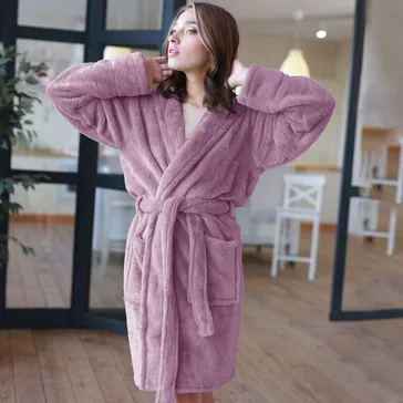 Женский махровый халат 'венди' - сиреневый<article>MALVA