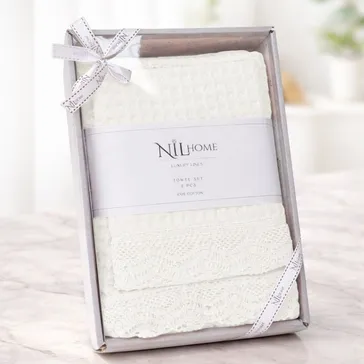 Набір вафельних банних рушників ajour - білі<article>MALVA