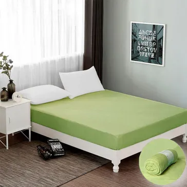 Махровая простынь на резинке - светло-зеленая<article>MALVA