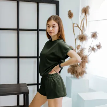 Велюрова піжама - хакі<article>MALVA