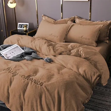 Комплект постельного белья велюр Корица<article>MALVA