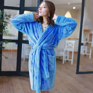 Жіночий махровий халат 'венді' - блакитний<article>MALVA
