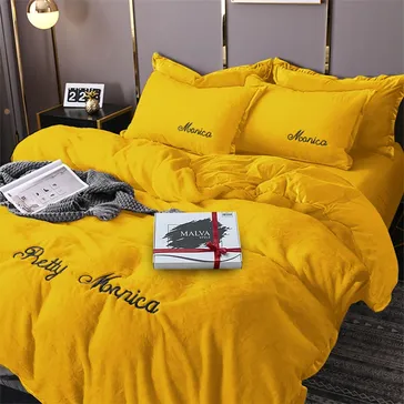 Комплект постільної білизни велюр Куркума<article>MALVA