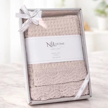 Набір вафельних банних рушників ajour - рожеві<article>MALVA