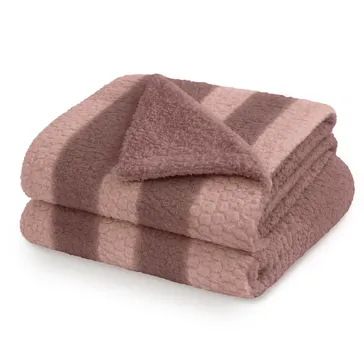 Плед-шерпа - коричневый полоска<article>MALVA