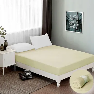 Махровая простынь на резинке - молочная<article>MALVA