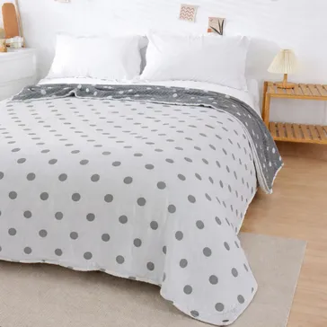 Летнее покрывало 'лен' - темно-серые горошки<article>MALVA