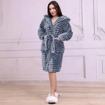 Женский халат 'элит short' - попелястый<article>MALVA