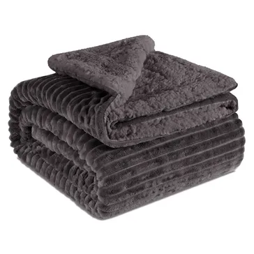 Плед бамбук-овчина - графитовый<article>MALVA